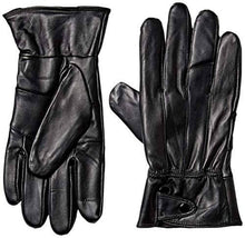Load image into Gallery viewer, Reed Men's genuine leather warm lined driving gloves, touchscreen compatible, black sheepskin leather, winter fashion accessory.