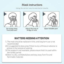 Load image into Gallery viewer, Mask instructions: wearing steps with diagrams and usage precautions for non-medical face masks.