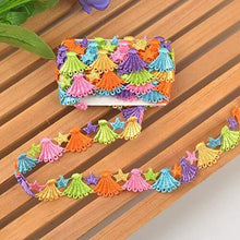 Load image into Gallery viewer, Colorful embroidered lace trim ribbon for sewing and craft projects by eZthings. Ideal for bridal, fashion, and home décor designs.