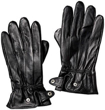 Load image into Gallery viewer, Reed men's black leather touchscreen gloves, warm lined for driving, made from genuine sheepskin leather, perfect for winter wear.