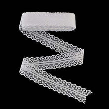 Load image into Gallery viewer, Wedding white embroidered lace ribbon, 2-inch width, for sewing and DIY craft projects, ideal for bridal and home décor.