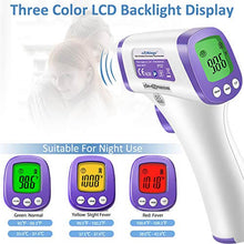 Load image into Gallery viewer, eZthings Infrared Forehead Thermometer with Three-Color LCD Display for Non-Contact Temperature Measurement in Medical Settings
