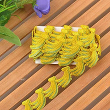 Load image into Gallery viewer, Yellow embroidered lace trim ribbon for sewing and crafting by eZthings, ideal for DIY fashion designs and home decor projects.