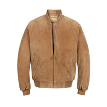Load image into Gallery viewer, REED Men's Baseball Suede Leather Jacket with satin lining, perfect for fall and spring wear.