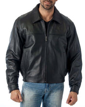 Load image into Gallery viewer, REED Men's Black Lambskin Leather Jacket - Stylish and Comfortable Outerwear