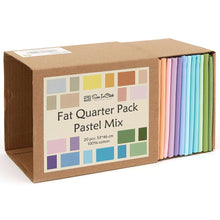 Load image into Gallery viewer, 20 Fat Quarter Bundle in pastel mix colors, 100% cotton, soft quilting and crafting fabric set in plastic-free packaging