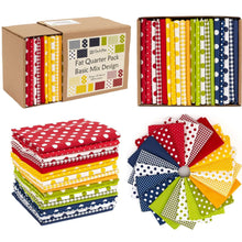 Charger l'image dans la galerie, 20 Fat Quarter Bundle, 100% Cotton, Polka-dot Design, 5 Patterns, Quilting Fabric, Basic Mix, Gift Set, Crafting, Plastic Free