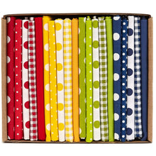 Charger l'image dans la galerie, 20 Fat Quarter Bundle with Polka-dot Patterns in 4 Colors, 100% Cotton, Quilting & Crafting Fabric, Ideal Gift for Quilters.