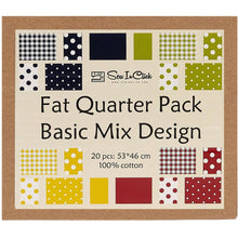 Charger l'image dans la galerie, Fat Quarter Pack Basic Mix Design with Polka Dot Patterns, 20 pieces in 4 colors, 100% cotton, eco-friendly packaging