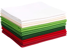 Load image into Gallery viewer, Christmas Fat Quarter Bundle with mix Christmas colors, 100% cotton fabric for quilting and crafting, 14 pieces, perfect Christmas gift.