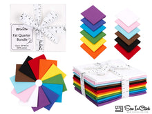 Load image into Gallery viewer, Fat Quarter Bundle with Pure Solids 12 Mix Colors, 100% Cotton, New Pride Flag Colors, Ideal for Quilting & Crafting, Special Gift Package
