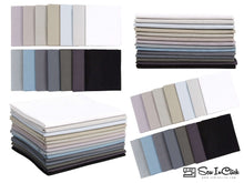 Load image into Gallery viewer, Fat Quarter Bundle of 14 mixed monochrome cotton fabrics for quilting and crafting, featuring 100% high-quality cotton.