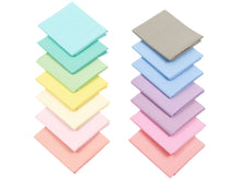 Load image into Gallery viewer, Fat Quarter Bundle, 100% Cotton, Pastel Mix in 14 Colors, Quilting and Crafting Fabric, Soft and Washable, 140 GSM, 20.8 x 18.1 Inches