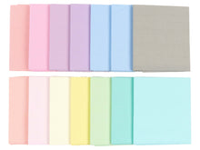 Load image into Gallery viewer, Pastel Mix Fat Quarter Bundle - 100% Cotton Quilting Fabric in 14 Colors