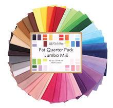 Load image into Gallery viewer, 40 Fat Quarter Jumbo Mix Bundle - 100% Cotton Craft Fabric - 40 Colors - Quilting and Crafting