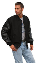 Load image into Gallery viewer, REED Varsity Leather Wool Jacket, relaxed fit with quilted lining, made in USA by skilled Union Leather Workers.