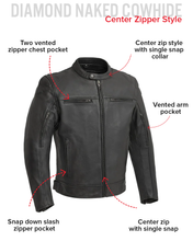 Charger l'image dans la galerie, Men's Racer Motorcycle Leather Jacket
