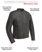 Cargar imagen en el visor de la galería, BiTurbo - Men's Leather Motorcycle Jacket
