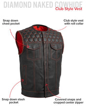 Cargar imagen en el visor de la galería, Hornet Perforated Men's Club Style Leather Vest
