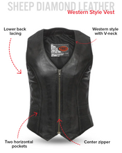 Cargar imagen en el visor de la galería, Western Style Motorcycle Leather Vest
