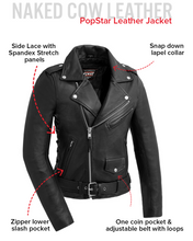 Load image into Gallery viewer, Naked Cow Leather Women's  Classic Motorcycle Leather Jacket
