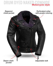 Cargar imagen en el visor de la galería, Iris - Women's Motorcycle Leather Jacket
