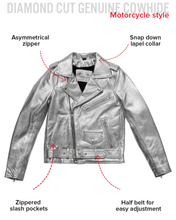 Cargar imagen en el visor de la galería, Vivid Motorcycle Leather Jacket
