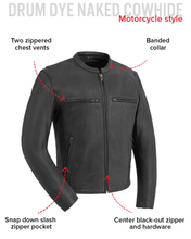 Cargar imagen en el visor de la galería, Indy Men's Motorcycle Leather Jacket
