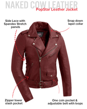 Load image into Gallery viewer, Naked Cow Leather Women's  Classic Motorcycle Leather Jacket
