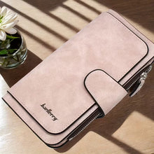 Charger l'image dans la galerie, Vintage Faux Leather Long Wallet – Trifold Credit Card Holder with Snap &amp; Zipper
