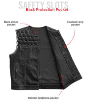 Cargar imagen en el visor de la galería, Hornet Perforated Men's Club Style Leather Vest
