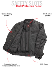 Cargar imagen en el visor de la galería, Commuter Men's Motorcycle Leather Jacket
