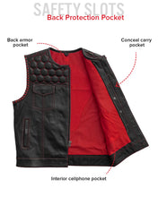 Cargar imagen en el visor de la galería, Hornet Perforated Men's Club Style Leather Vest
