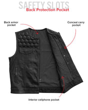 Cargar imagen en el visor de la galería, Hornet Perforated Men's Club Style Leather Vest
