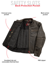 Cargar imagen en el visor de la galería, Commuter Men's Motorcycle Leather Jacket
