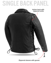 Load image into Gallery viewer, Naked Cow Leather Women's  Classic Motorcycle Leather Jacket
