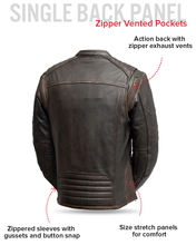 Cargar imagen en el visor de la galería, Rider Club - Men's Leather Motorcycle Jacket
