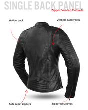 Cargar imagen en el visor de la galería, Biker - Women's Motorcycle Leather Jacket
