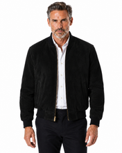 Cargar imagen en el visor de la galería, REED Chaqueta de cuero de gamuza de béisbol para hombre (importada)

