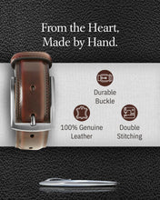 Charger l'image dans la galerie, Genuine Leather Belt for Men – Zinc Alloy Buckle, 1.25" Strap
