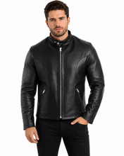 Load image into Gallery viewer, REED Men's Premium Quality Leather Motorcycle Coat Union Made in USA

