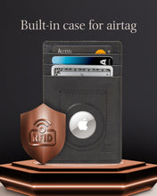 Cargar imagen en el visor de la galería, Leather AirTag Card Holder – Slim Wallet with Hidden Tracker Pocket
