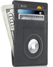 Cargar imagen en el visor de la galería, Leather AirTag Card Holder – Slim Wallet with Hidden Tracker Pocket
