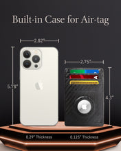 Cargar imagen en el visor de la galería, Leather AirTag Card Holder – Slim Wallet with Hidden Tracker Pocket
