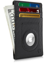 Cargar imagen en el visor de la galería, Leather AirTag Card Holder – Slim Wallet with Hidden Tracker Pocket
