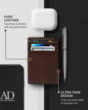 Charger l'image dans la galerie, Genuine Leather Slim Card Holder – RFID Blocking, Minimalist
