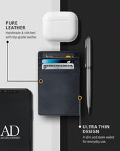 Charger l'image dans la galerie, Genuine Leather Slim Card Holder – RFID Blocking, Minimalist
