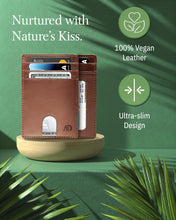 Charger l'image dans la galerie, Vegan Leather Slim Card Holder – RFID Blocking, Thumb-Hole Access
