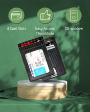 Charger l'image dans la galerie, Vegan Leather Slim Card Holder – RFID Blocking, Thumb-Hole Access
