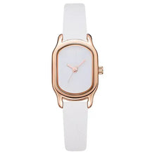 Load image into Gallery viewer, Oval Dial Retro Watch with white strap and gold-toned casing, showcasing vintage elegance and distinctive design.
